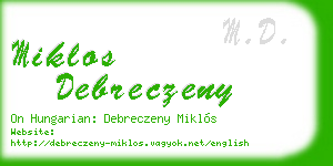 miklos debreczeny business card